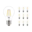 Multipack 10x Philips Corepro LED Bulbo E27 Pera Chiara 4.3W 470lm - 827 Bianco Molto Caldo | Sostitutiva 40W