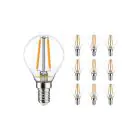 Multipack 10x Noxion Lucent Lustre LED E14 Sferica Filamento Chiara 2.5W 250lm – Dimmerabile - Sostitutiva 25W