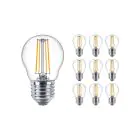 Multipack 10x Philips Master Value LED Lustre E27 Sferica Filamento Chiara 3.4W 470lm - 927 Bianco Molto Caldo | Miglior resa cromatica - Dimmerabile - Sostitutiva 40W