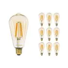 Multipack 10x Noxion Lucent LED E27 Edison Filamento Ambra 7.2W 630lm -  822 Bianco Molto Caldo | Dimmerabile - Sostitutiva 50W