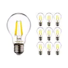 Multipack 10x Noxion Lucent LED E27 Pera Filamento Chiara 4.5W 470lm - 840 Bianco Freddo | Sostitutiva 40W