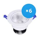 Multipack 6x Bright Choice Downlight LED Il Giro Inclinabile 12W 960lm 60D - 930 Luce Calda -  | 110mm - Ritaglio 90mm - UGR 