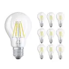 Multipack 10x Ledvance Classic LED E27 Pera Filamento Chiara 4W 470lm - 827 Bianco Molto Caldo | Sostitua 40W