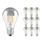 Multipack 10x Ledvance  Classic LED E27 Pera Filamento Mirror 6.5W 650lm - 827 Bianco Molto Caldo | Sostitutiva 50W