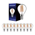 Multipack 10x Noxion Lucent Lustre LED E14 Sferica Filamento Chiara 4.5W 470lm - 827 Bianco Molto Caldo | Dimmerabile - Sostitutiva 40W