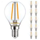 Multipack 10x Noxion Lucent LED E14 Sferica Filamento Chiara 2.5W 250lm - 827 Bianco Molto Caldo | Sostitutiva 25W