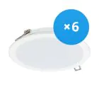 Multipack 6x Philips Downlight LED DN065B Metallo Bianca 19W 2000lm 110D - 830 Luce Calda | 225mm - Ritaglio 200mm - IP20