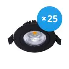 Multipack 25x Noxion LED Inclinabile Slim Faretti Nero Il Giro 6W 550lm 60D - 927 Bianco Molto Caldo | 85mm - IP54 - Dimmerabile - Miglior Resa Cromatica