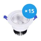 Multipack 15x Bright Choice Downlight LED Il Giro Inclinabile 15W 1200lm 60D - 930 Luce Calda -  | 135mm - Ritaglio 110mm - UGR 