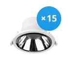 Multipack 15x Noxion Downlight LED Apollo 20W 2300lm 60D - 830 Luce Calda -  | 220mm - Ritaglio 200mm - Alu Riflettore - UGR 