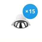 Multipack 15x Noxion Downlight LED Apollo 9W 1100lm 60D - 840 Bianco Freddo | 145mm - Ritaglio 120mm - Alu Riflettore - UGR 