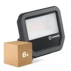 Multipack 6x Ledvance Proiettore LED Aluminium Nero 17W 2200lm 100D - 830 Luce Calda -  | IP66 - Simmetrico