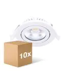 Multipack 10x Noxion LED Inclinabile Slim Faretti Bianca Il Giro 5W 550lm 60D - 940 Bianco Freddo | 85mm - IP54 - Dimmerabile - Miglior Resa Cromatica
