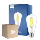 Multipack 6x Philips MASTER Value LED Bulbo E27 Edison Filamento Chiara 5.9W 806lm - 927 Bianco Molto Caldo | Miglior resa cromatica - Sostitutiva 60W