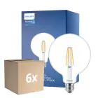 Multipack 6x Philips MASTER Value LED Globe E27 120mm Filamento Chiara 5.9W 806lm - 927 Bianco Molto Caldo | Miglior resa cromatica - Sostitutiva 60W