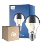 Multipack 6x Philips MASTER Value LED Bulbo E27 Pera Mirror 7.2W 650lm – 827 Bianco Molto Caldo | Miglior resa cromatica - Dimmerabile - Sostitutiva 60W