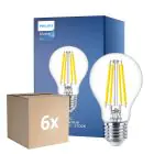 Multipack 6x Philips MASTER Value LED Bulbo E27 Pera Chiara 7.8W 1055lm - 927 Bianco Molto Caldo | Miglior resa cromatica - Dimmerabile - Sostitutiva 75W