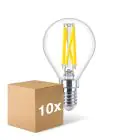 Multipack 10x Philips MASTER LED E14 Sferica Filamento Chiara 5.9W 806lm - 922-927 Dim To Warm | Miglior Resa Cromatica - Dimmerabile - Sostitutiva 60W