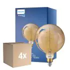 Multipack 4x Philips Classic LED Globe E27 200mm Filamento Oro 7W 470lm - 818 Bianco Molto Caldo | Dimmerabile - Sostitutiva 40W