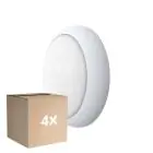 Multipack 4x Noxion Bulkhead LED Pro V2 12/16/20W 2400lm - 830-840-865 CCT | 325mm - IP65 + Il Anello Bianca