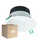 Multipack 4x Philips Downlight LED Coreline DN142B Aluminium Bianca 11W 1200lm 60D - 830 Luce Calda | Ritaglio 155mm - IP20 - Bianca Riflettore