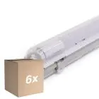 Multipack 6x Noxion Stagna LED Alloggio Poseidon V2.0 | incl. 1x Noxion Tubo LED T8 Standard Output 9W 900lm - 840 Bianco Freddo - 60cm
