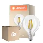 Multipack 6x Osram LED Superstar E27 Globe G95 Filamento Chiara 11W 1521lm - 927 Bianco Molto Caldo | Miglior Resa Cromatica - Sostitutiva 100W