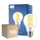Multipack 10x Philips Master LED E27 Pera Filamento Chiara 7.2W 1055lm - 922-927 Dim To Warm | Miglior Resa Cromatica - Dimmerabile - Sostitutiva 75W