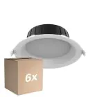 Multipack 6x Noxion Downlight LED Hera Medio Incasso Bianca 9W 900lm 80D - 827-830-840 CCT | 146mm - Ritaglio 120mm