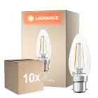 Multipack 10x Ledvance Classic LED B22 Candela Filamento Chiara 1.8W 250lm - 827 Bianco Molto Caldo | Sostitutiva 25W