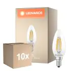 Multipack 10x Ledvance Classic LED E14 Candela Filamento Chiara 3.4W 470lm - 827 Bianco Molto Caldo | Sostitutiva 40W
